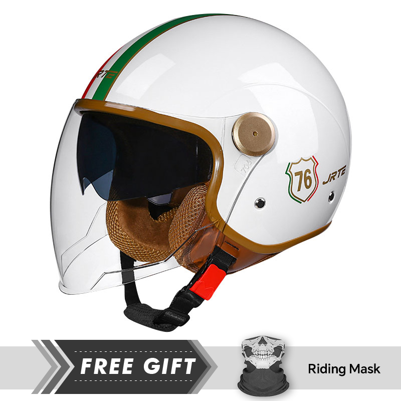DOT ECE 承認レトロ 3/4 オープンフェイスオートバ - Motorcycle Gear In Store のレビューと価格