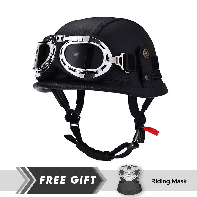 ゴーグル付きユニセックスモーターサイクルヘルメット,ハーフフ - Motorcycle Gear In Store のレビューと価格