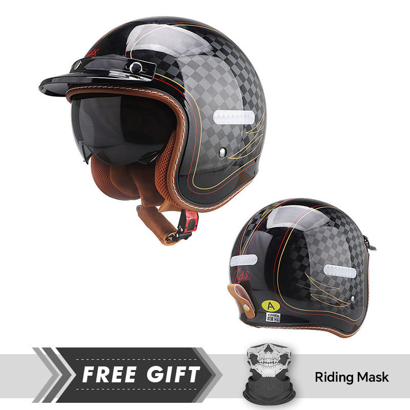 オープンフェイスバイクヘルメット,ブラックレンズ,安全ヘルメ - Motorcycle Gear In Store のレビューと価格