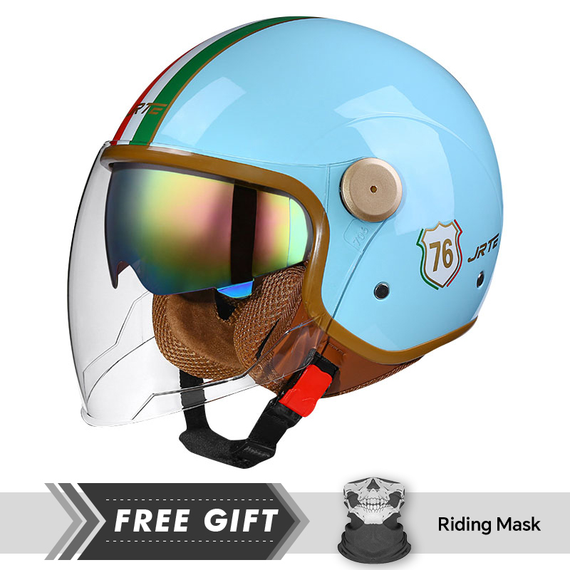 新入荷 クラシックブルー オープンフェイス オートバイヘルメ - Motorcycle Gear In Store のレビューと価格