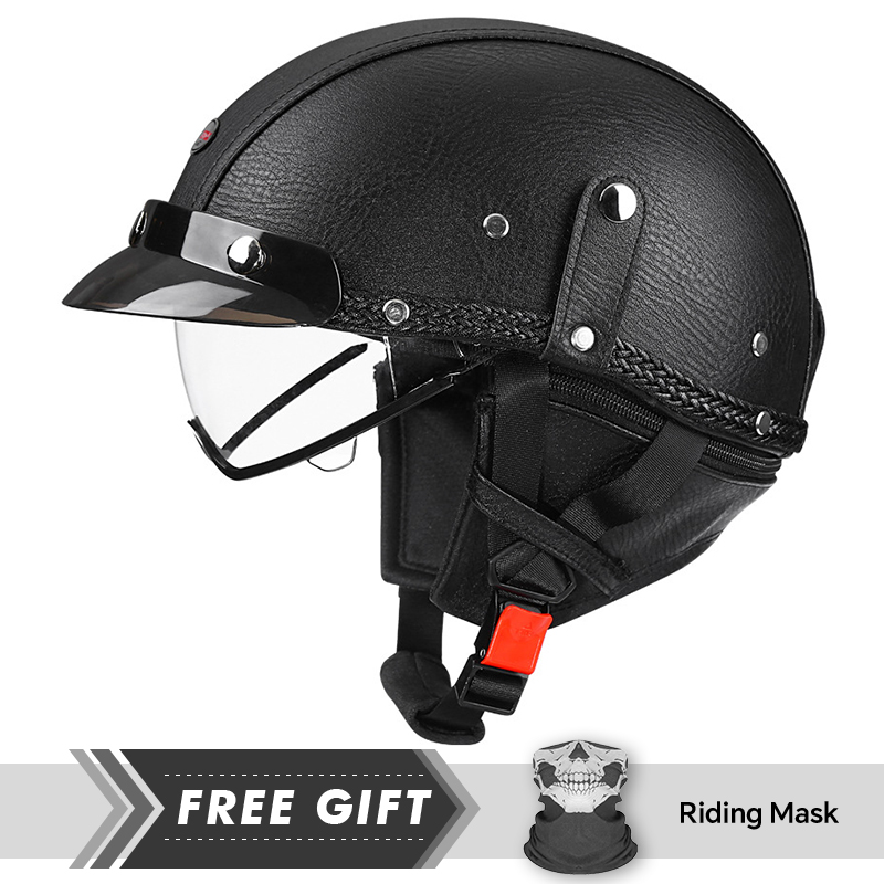 DOT承認済み メンズ レディース ハーフフェイス オートバ - Motorcycle Gear In Store のレビューと価格