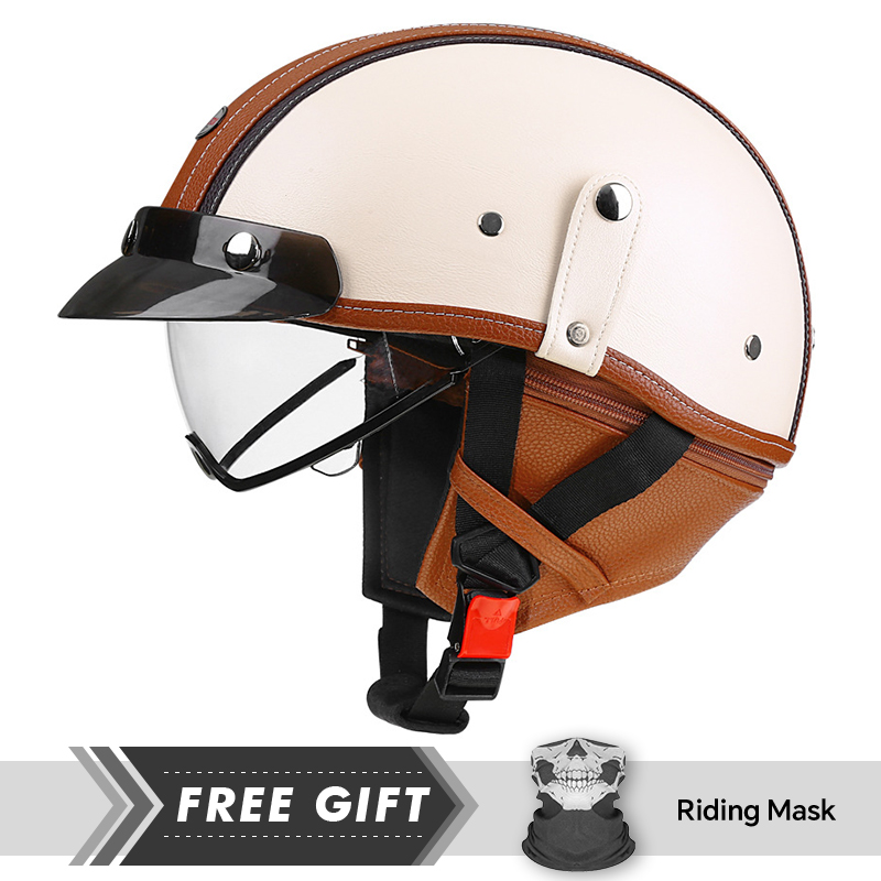 DOT承認済み メンズ レディース ハーフフェイス オートバ - Motorcycle Gear In Store のレビューと価格