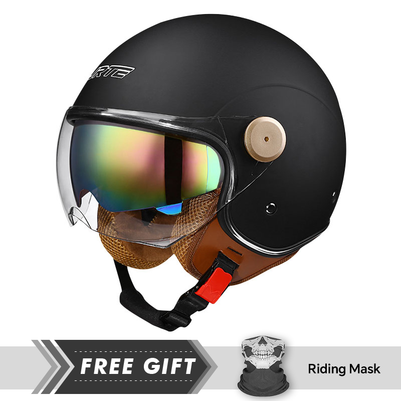 DOT 承認オープンフェイスヘルメットレトロ 3/4 オート - Motorcycle Gear In Store のレビューと価格