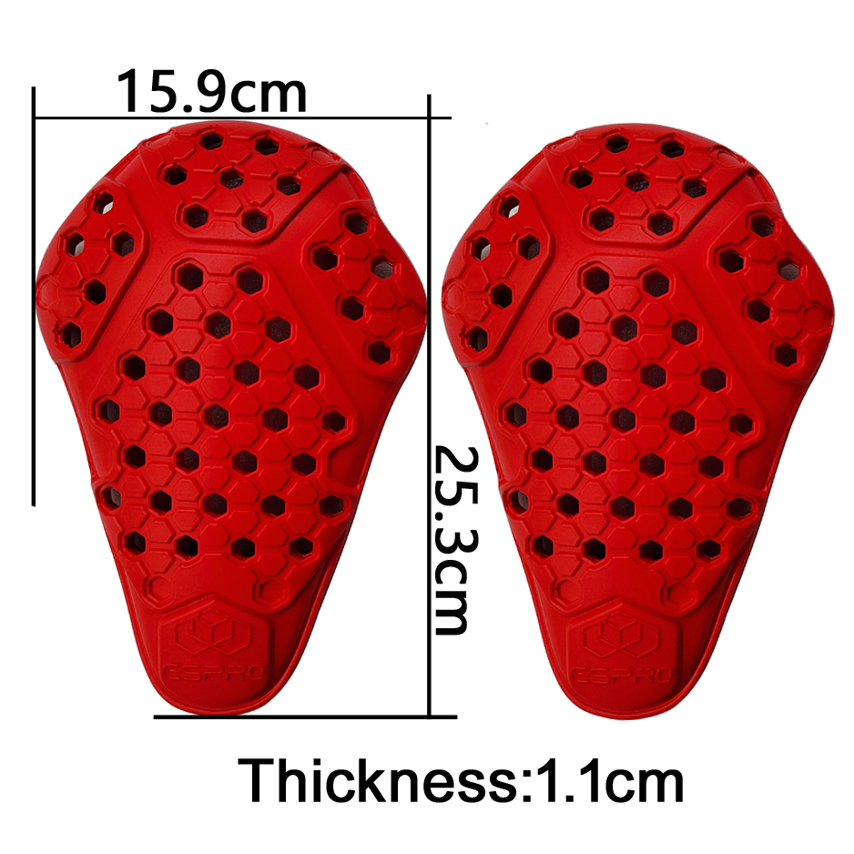 CE1レベル1レッドオートバイチェストバックプロテクター肘膝 - Motorcycle Gear Protection Levels のレビューと価格