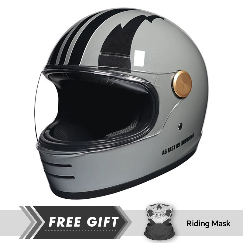 ヴィンテージフルフェイスオートバイヘルメットレザーモトフルヘ - Motorcycle Gear In Store のレビューと価格
