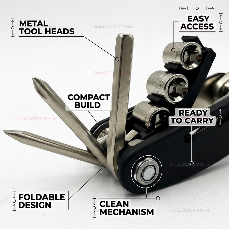 16 in 1 マウンテンバイクマルチツールキットポータブル - Motorcycle Gear Essentials のレビューと価格